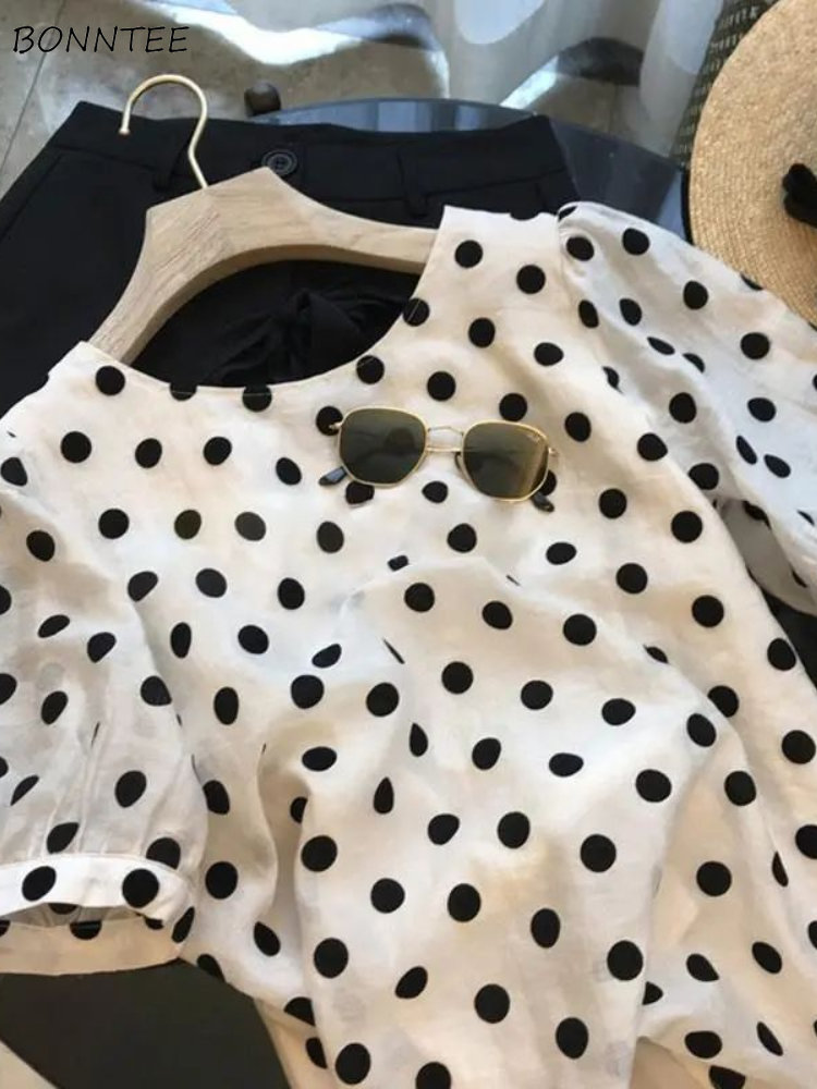 Summer Clothing Aesthetic - Polka Dot Blouses Dames Elegante Zomer