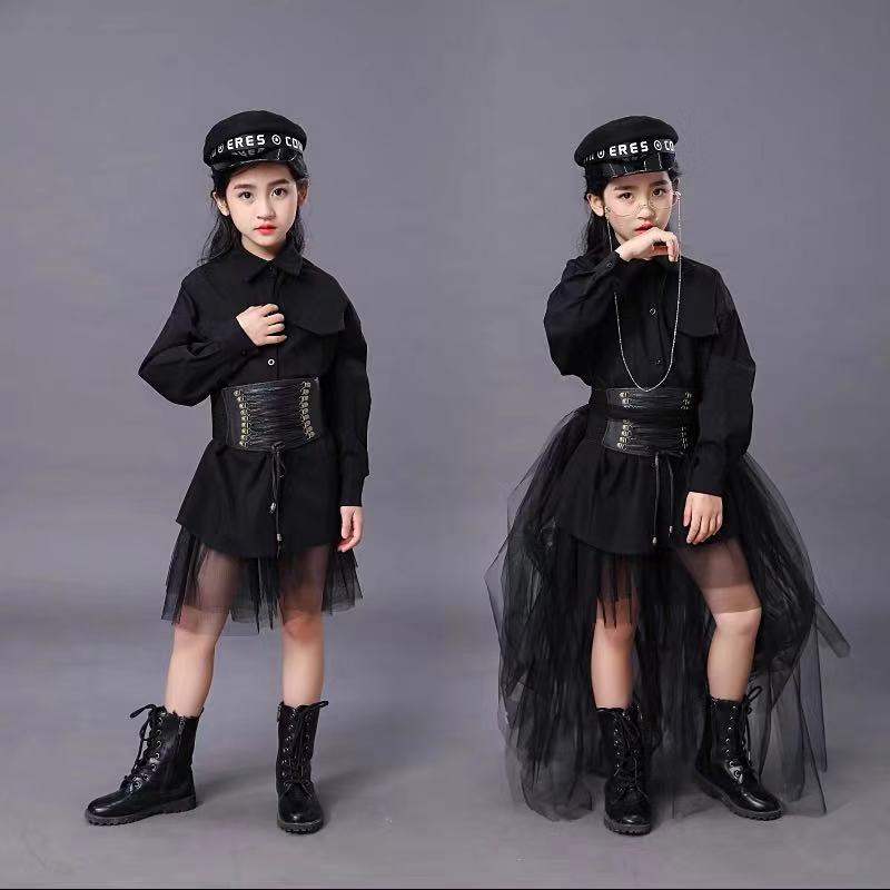 Summer Clothing Girls - Zwart pak voor kinderen Meisjes Model