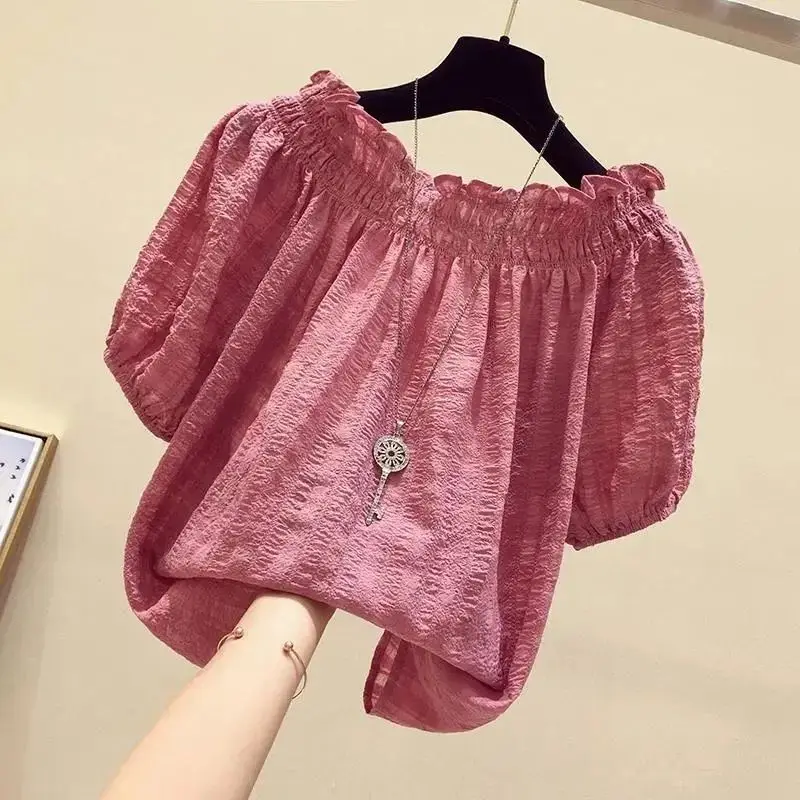 Summer Rose Clothing - Rose Red casual slash hals bladerdeeg