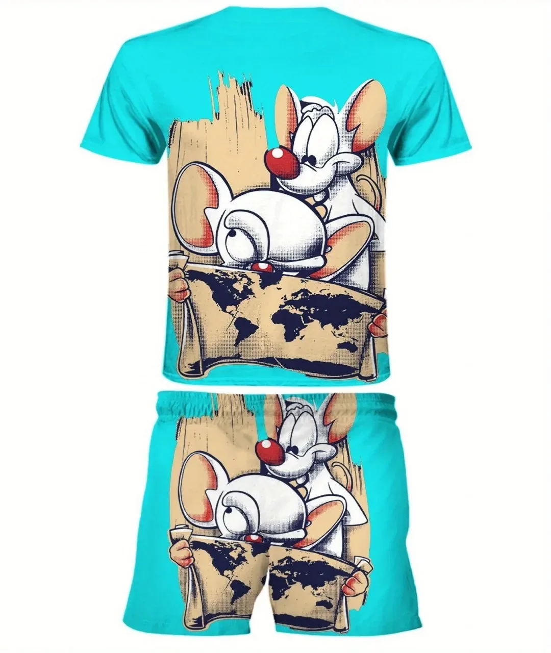 Summer Clothing Pieces - Comic Animal Print Herenkleding Zomer Outdoor