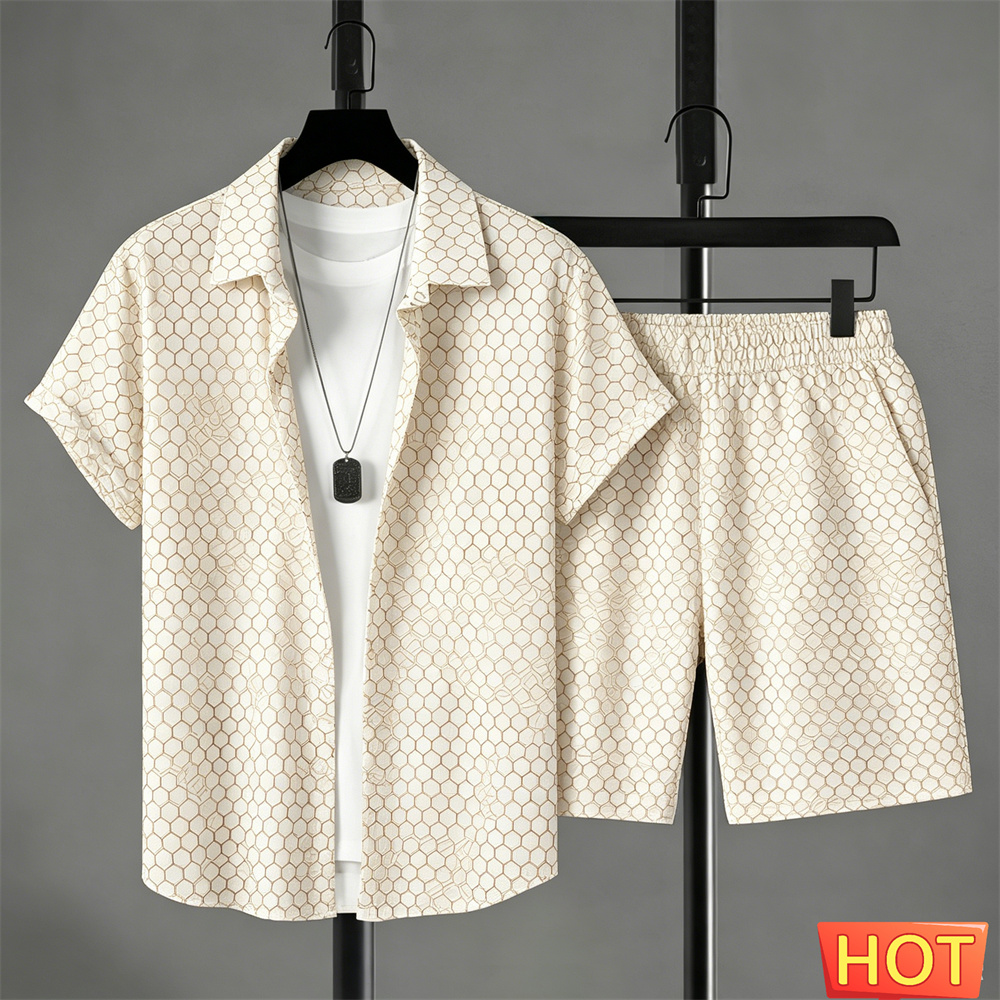 Summer Clothing Line - Zomeroutfits Heren Shirt Set Gradient Leisure