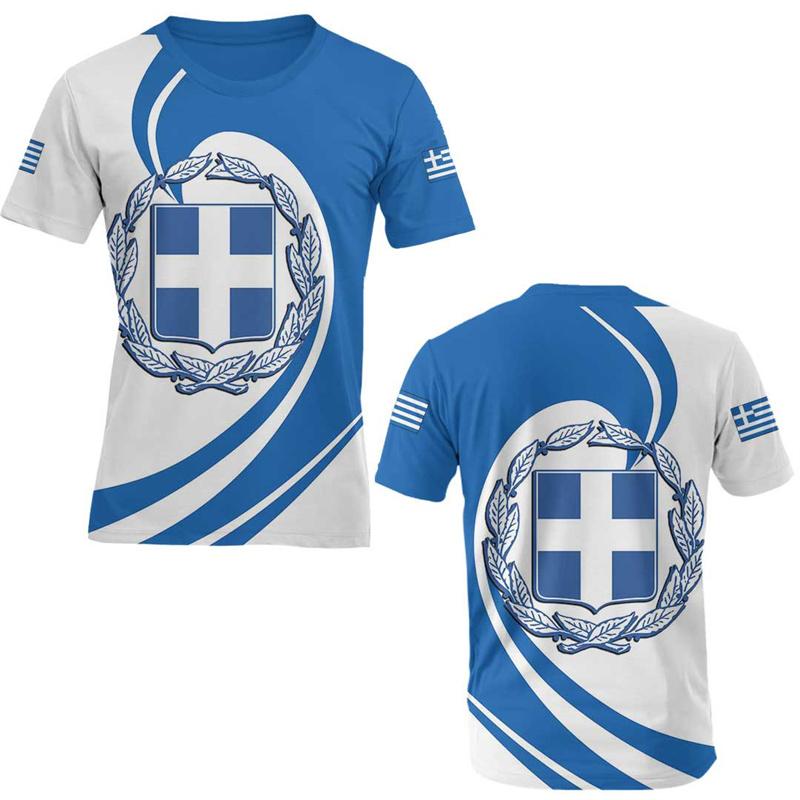 Summer Clothing For Greece - Griekenland Vlag Kaart 3d Bedrukte T-shirt