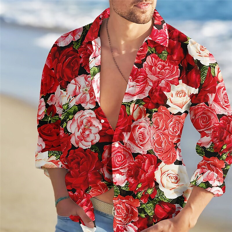 Summer Rose Clothing - 2023 Mannen Shirt Fashion Trend Rose