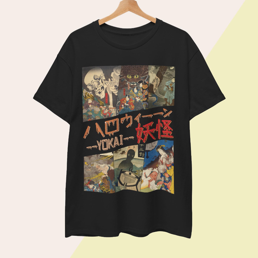 Summer Goth Clothing - Vintage Yokai T-shirt Utagawa Japanse gotische