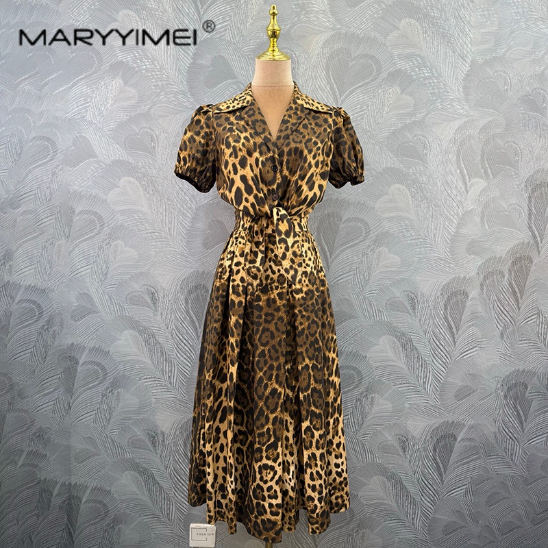 Summer Edit Clothing - MARYYIMEI Mode dameskleding met luipaardprint revers