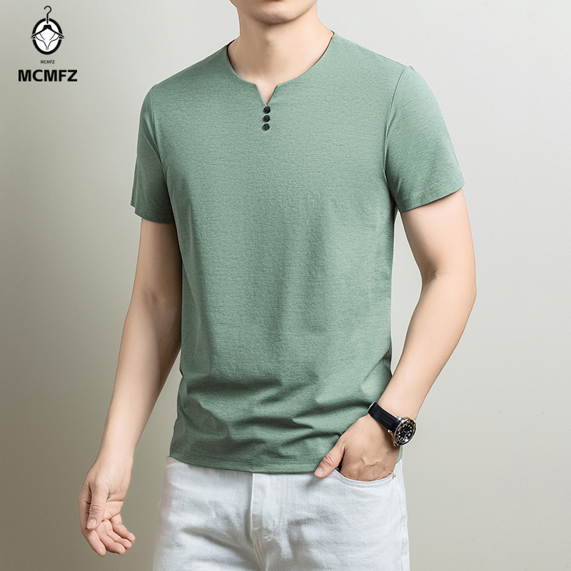Summer Clothing Line - Basic Henley T-shirt voor heren, comfortabele