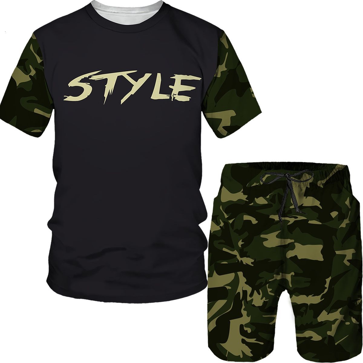 Summer Clothing Pieces - Camouflage Herenpakken Camo 3D Print T-shirts