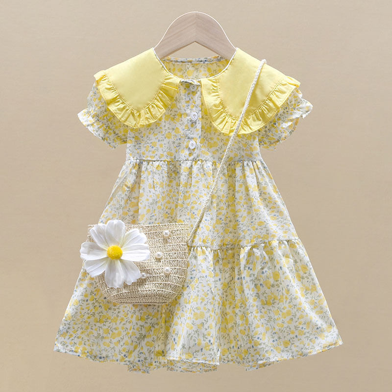 Summer Clothing For Teen Girls - 2 Stuks Zomer Geel Bloemen Kind