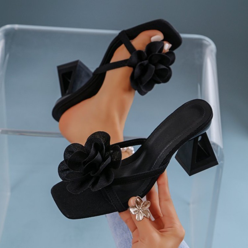 Summer Clothing On Sale - Womens 3D Bloem Decor Sandalen Driehoekige