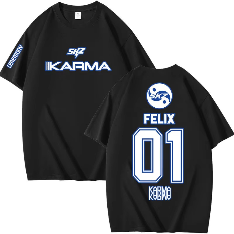 Summer Clothing Aesthetic - Populaire Kpop KARMA Korte Mouw T-shirt