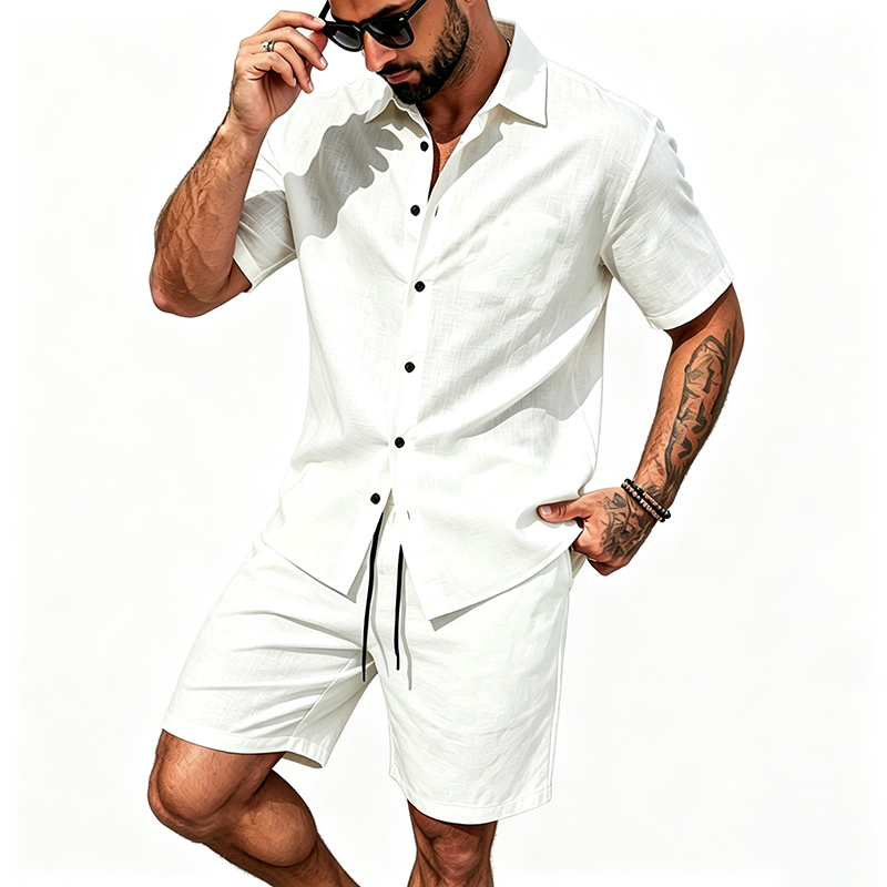 Heren linnen tweedelige outfit - Summer Clothing Line recensie en prijs