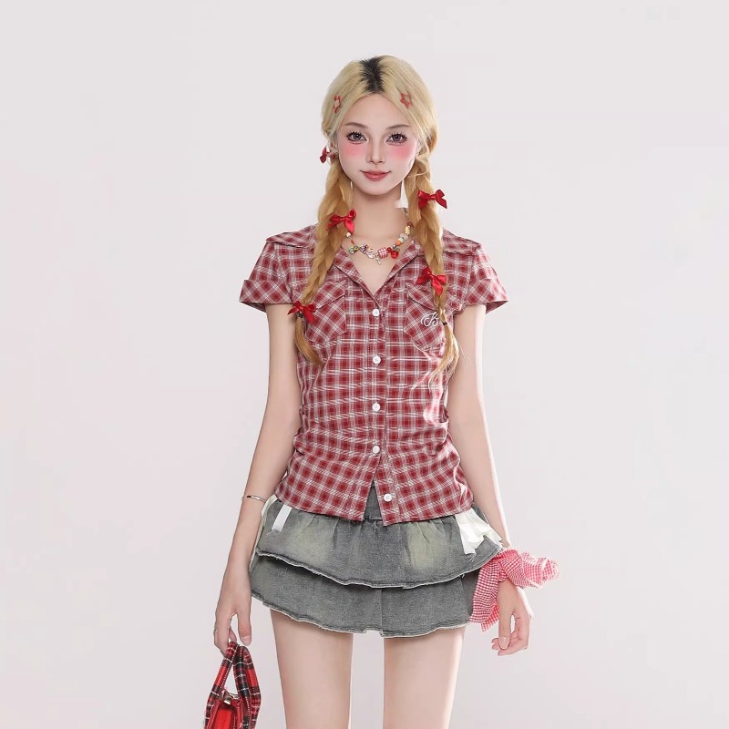 Harajuku Vintage Gothic Geruit - Summer Goth Clothing recensie en prijs