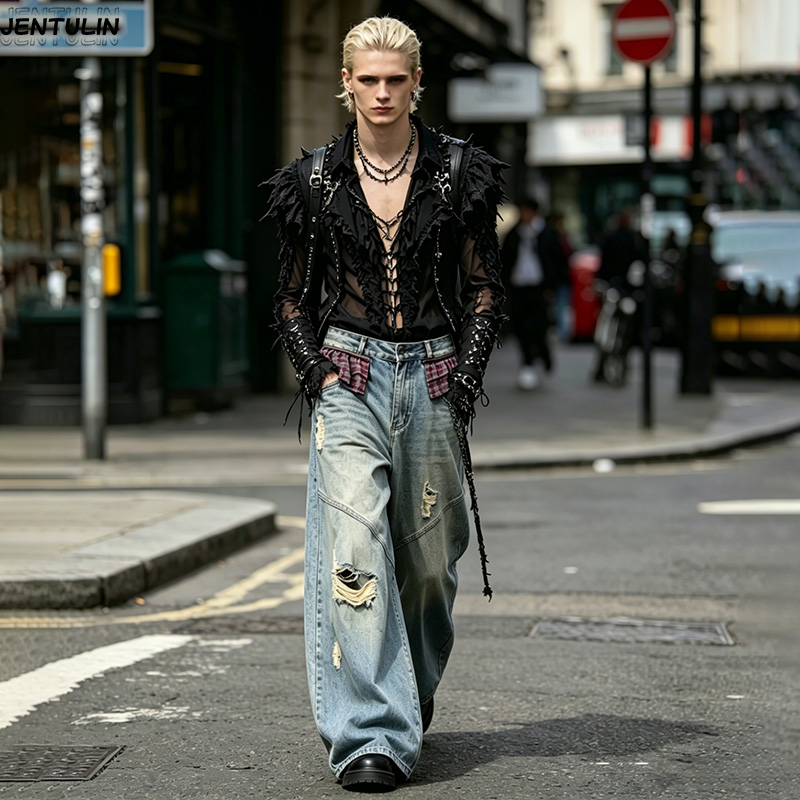 Nieuwe Rivet Piercing Jeans He - Summer Vibes Clothing Men recensie en prijs