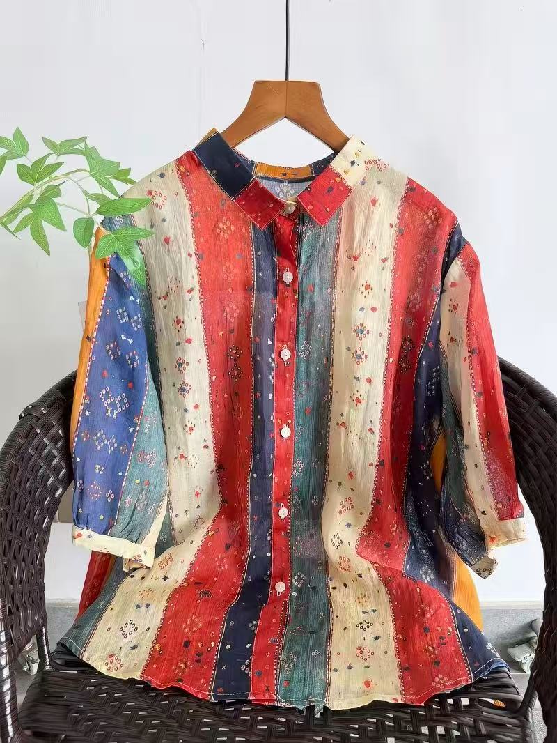 Boheemse 100% Ramie shirts en  - Summer Clothing In Japan recensie en prijs