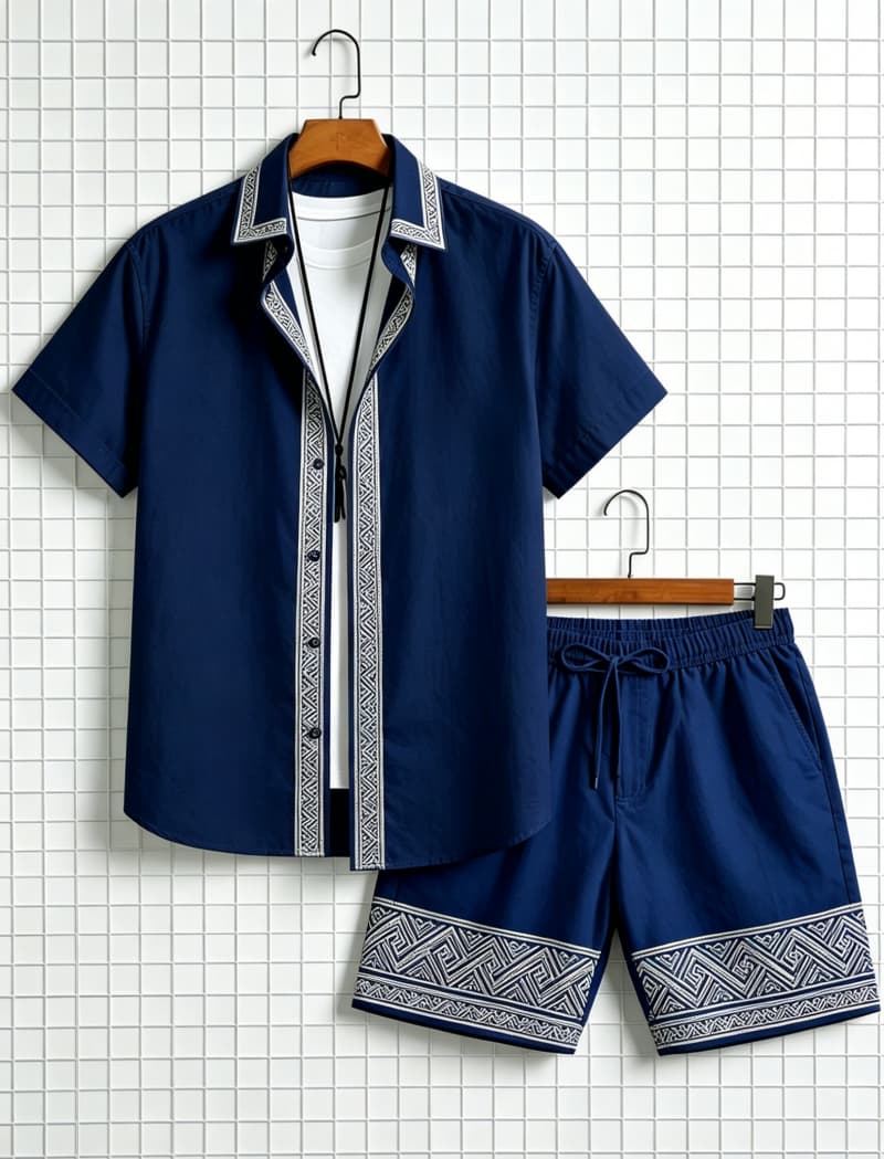 Herenset met etnische print, k - Summer Clothing Line recensie en prijs