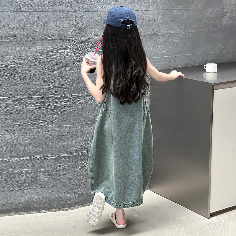 Vintage blauwe kinderen meisje - Summer Clothing Girls recensie en prijs