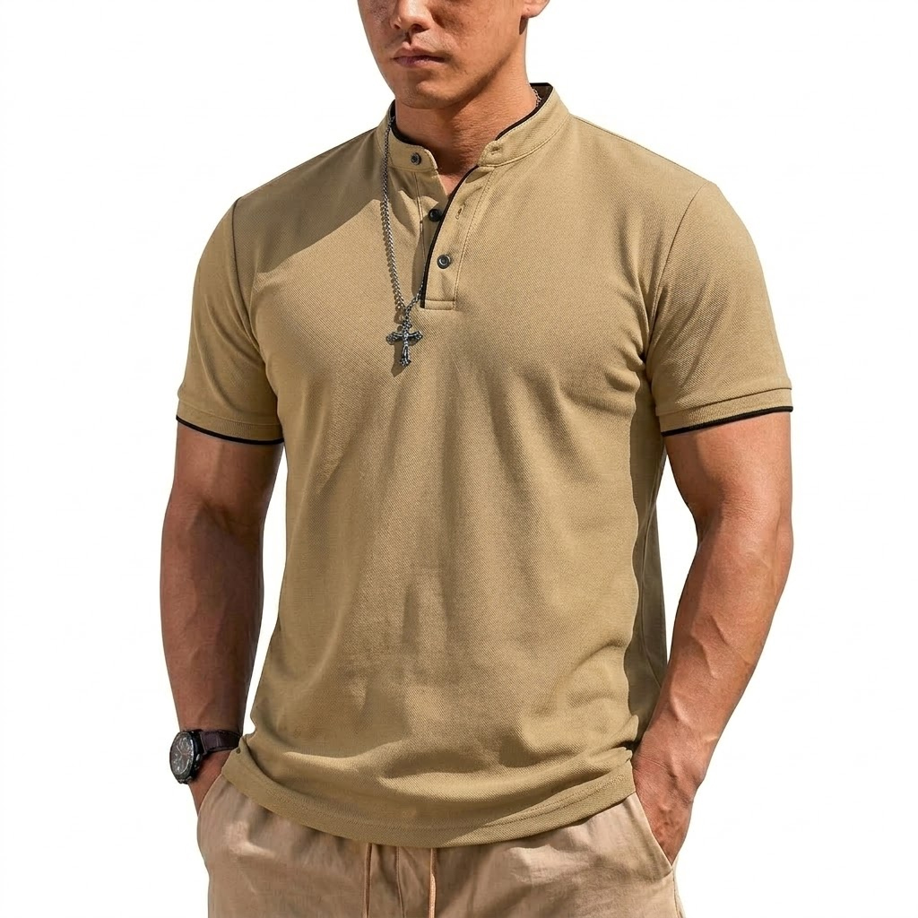 Zomer Henley-shirt met korte m - Summer Clothing Line recensie en prijs