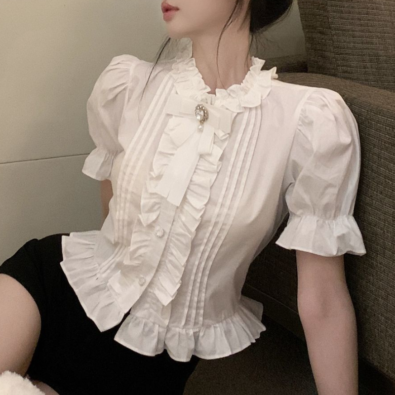 Shirts met pofmouwen Dames Wit - Summer Clothing Aesthetic recensie en prijs